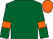 Kelly green, orange bars on sleeves, orange cap (Fightin Irish Racing Stable And Fawkes Racing, Inc)