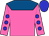 hot Pink, royal blue yoke, blue dots on sleeves, blue cap (Our Sugar Bear Stable Llc)