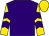 Purple, purple chevrons on gold sleeves, gold cap (Sigma Property Investments, Inc)