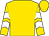 Gold, white chevrons on sleeves, white chevrons on gold cap (Al Rashid Stables, Llc)