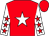 Red, white star, red stars on white sleeves, red cap (Richlyn Farms)