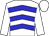 White, blue chevrons, blue hoop on sleeves, white cap (Fano Racing)