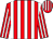 Red with white stripes and white stars on blue sleeves (Mercy Man Racing)