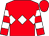 Red, white diamond hoop, white hoops on sleeves (Rolling Meadows Farm)