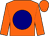 Burnt orange, burnt orange 'be' on navy ball, burnt orange and navy vertical sleeves, burnt orange cap (Breeze Easy, Llc)