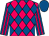 Fuchsia, royal blue diamonds, fuchsia stripes on royal blue sleeves, royal blue cap (Champion Equine Llc)