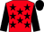 Red, black stars, black sleeves, black cap (Orlyana Farm)