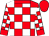 Red, white blocks, red collar, white blocks on sleeves, red cuffs, red cap (Enrique Sanchez)