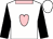 White, pink heart and collar, black sleeves, pink hoop, white cap, (Parkland Thoroughbreds)