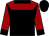 Black, burgundy yoke, burgundy sleeves, black collar, cuffs and cap (Lanes Mark Racing Stable)
