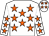 White, orange stars (Gop Racing Stable And Ric-deg Farm, Inc)