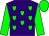 purple with green hearts, purple hoop on green sleeves, green cap (Imaginary Stables And Ancel Stables)