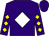 Purple, white diamond, gold diamonds on sleeves, purple cap (Jody Veitch)
