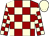 Burgundy and cream blocks, cream cap (Barry Ostrager)