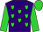 Purple, lime green hearts, lime green sleeves, purple hoop, lime green cap (Imaginary Stables And Ellis, Glenn)
