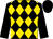 Black and gold diamonds, black sleeves and cap (William Peeples)