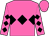 Hot pink, black triple diamond, black diamonds on sleeves, hot pink cap (West, Gary And West, Mary)